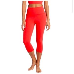 ATHLETA Elation Ultra High Rise Crop Lychee Red Leggings Womens Size